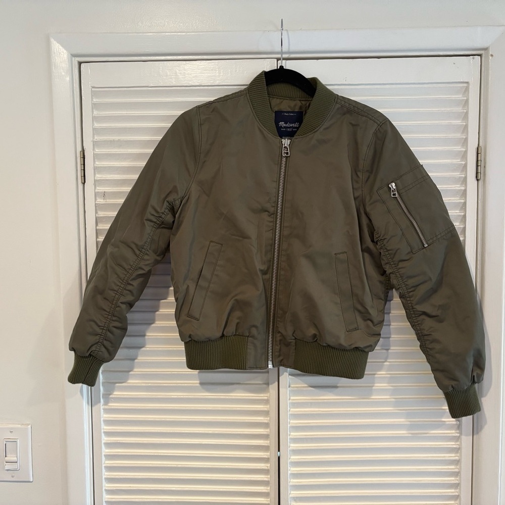 Madewell Khaki Green Bomber Jacket